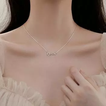Ожерелье из стерлингового серебра S925 с простой цепочкой на ключице, инкрустированной бриллиантами, короткая корейская версия, милое ожерелье с котом и рыбой для женщин silver