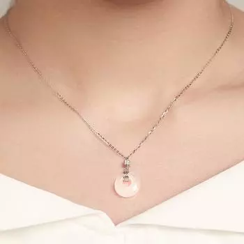 Ожерелье из стерлингового серебра S925 с бриллиантами и подвеской из нефрита Хэтянь, цепочка на ключицу, универсальное темпераментное ожерелье из медной монеты с маленькой талией, ожерелье из халцедона