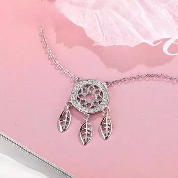 Ожерелье из стерлингового серебра S925 с ловцом снов для женщин, цепочка на ключицу из стерлингового серебра, модные персонализированные ретро-ювелирные изделия 925