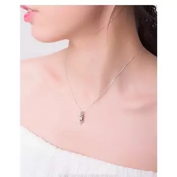 Ожерелье из стерлингового серебра S925 с милым котом, комплект ожерелья из стерлингового серебра, корейская мода, темпераментные серебряные украшения 45CM