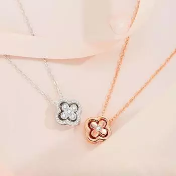 Ожерелье из стерлингового серебра S925 Super Fairy с четырьмя листьями и цирконием, женское, легкое, роскошное, изысканное, нишевый дизайн, универсальная цепочка с цветком на ключицу