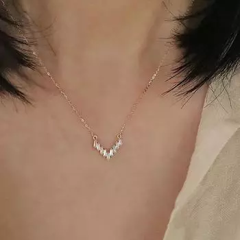 Ожерелье из стерлингового серебра S925 V-образной формы для женщин с гальваническим покрытием в холодном стиле, темпераментная цепочка на ключицу