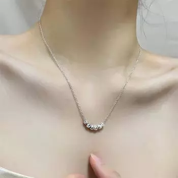 Ожерелье из стерлингового серебра S925 Wufulinmen, ожерелье с передачей, индивидуальность, холодный стиль, круглая цепочка на ключицу с бусинами