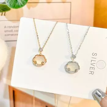 Ожерелье из стерлингового серебра S925, женская цепочка с замком, халкидонская цепочка