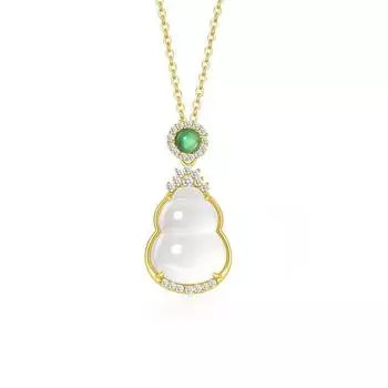 Ожерелье из стерлингового серебра S925, женское, легкое, роскошное, модное, универсальное, тыква из халцедона 925