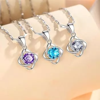 Ожерелье из стерлингового серебра S999, цепочка на ключицу для женщин с клевером, ювелирные изделия из чистого серебра 999