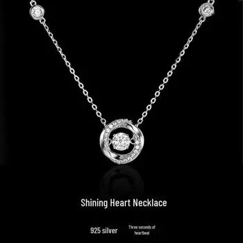 Ожерелье из стерлингового серебра с сердцебиением в виде ключицы для женщин - 2024 г., легкий роскошный дизайн