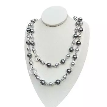 Ожерелье из таитянского жемчуга высокого класса для женщин, легкая роскошная нишевая дизайнерская цепочка для свитера, длинная 16cm
