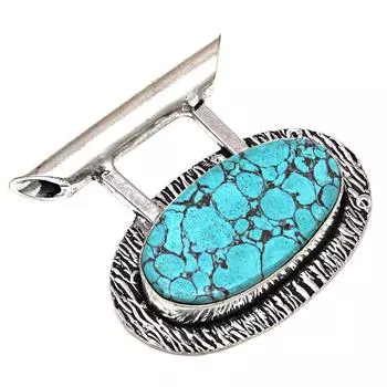 Ожерелье из тибетского бирюзового камня, подарок для нее, серебряные украшения 1,25 дюйма