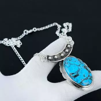 Ожерелье из тибетской бирюзы, драгоценный камень тибетской бирюзы, ожерелье из стерлингового серебра 925 пробы, украшения из натуральной тибетской бирюзы для женщин, для подарков 20 бирюзовый