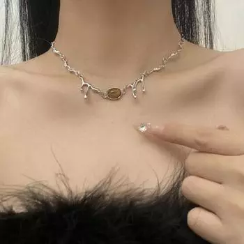 Ожерелье из тигрового глаза, подвеска из искусственного камня тигровый глаз, женское ювелирное изделие