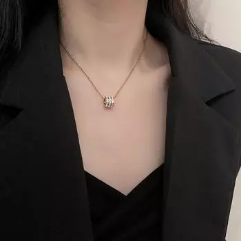 Ожерелье из титановой стали для девочек, простое легкое роскошное ожерелье, модное ожерелье