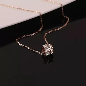 Ожерелье из титановой стали для девочек, ожерелье со смайликом на шею, новая сетка, красный кулон, аксессуары, цепочка