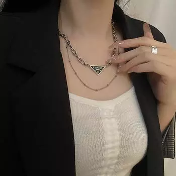 Ожерелье из титановой стали для девочек, подарок, цепочка с волнами, ожерелье с буквами, тренд, новая ключичная цепочка