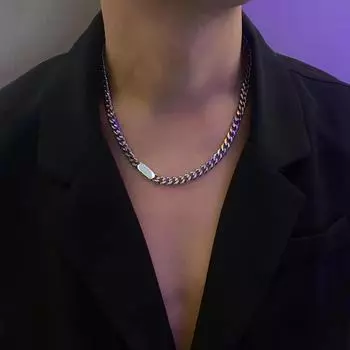 Ожерелье из титановой стали, кубинская цепочка, мужское ожерелье в стиле хип-хоп, титановая стальная цепочка, мужская простая сотня, простая цепочка для мальчиков, ювелирные изделия