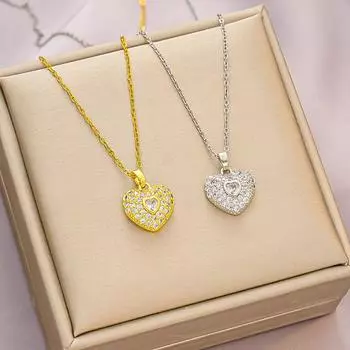 Ожерелье из титановой стали Love, модная цепочка на ключицы