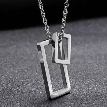 Ожерелье из титановой стали Мужское ожерелье Холодный ветер Личность Мужское и женское Геометрическая пара Цепочка для свитера Модные аксессуары