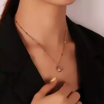 Ожерелье из титановой стали, ниша, дизайн, цепочка на ключицы, сетка, красный китайский иероглиф, кулон-цепочка с благословением, модные украшения