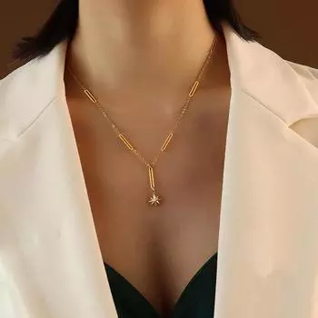 Ожерелье из титановой стали, полоска, ручная работа, модная, высокого класса, цепочка на шею