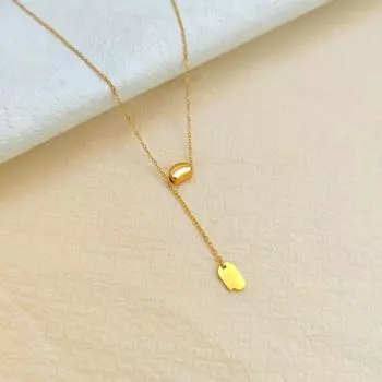 Ожерелье из титановой стали с бахромой Golden Bean Luck Brand, женское, легкая роскошь, универсальная цепочка на ключицу, аксессуары