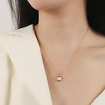 Ожерелье из титановой стали с белыми таблетками Mother