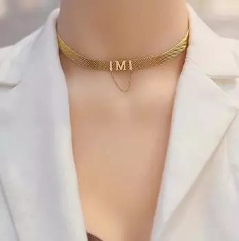 Ожерелье из титановой стали с буквой М, высококачественный темперамент, универсальная новейшая легкая роскошная цепочка на ключицу