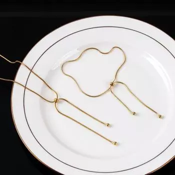 Ожерелье из титановой стали с цепочкой в виде змеиной кости, регулируемое, с длинной цепочкой, модное, универсальное, простое ожерелье anklet