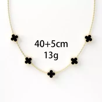 Ожерелье из титановой стали с четырьмя листами клевера, пять цветов, 18 карат, не теряет цвет, милая индивидуальность, популярная маленькая свежая женская цепочка на ключицу