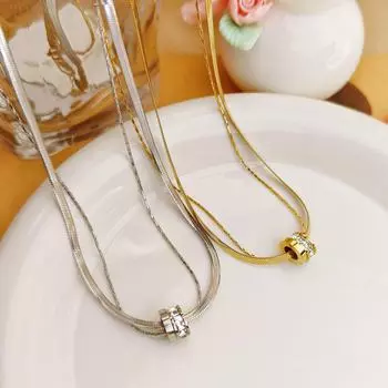 Ожерелье из титановой стали с переплетенными ключицами: Модные, роскошные и универсальные женские аксессуары lucky necklace