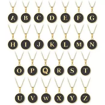 Ожерелье из титановой стали с подвеской в виде золотой буквы Cross-Border 18K