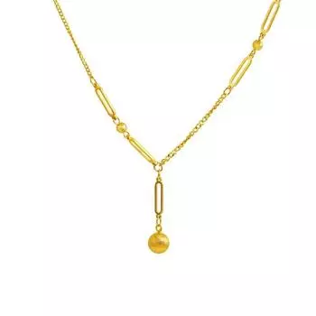 Ожерелье из титановой стали с золотыми бусинами, женское, легкое, роскошное