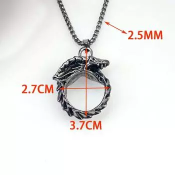 Ожерелье из титановой стали Уроборос Мужская подвеска Доминирующий Хип-хоп украшение Винтажная цепочка для свитера