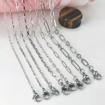 Ожерелье из титановой стали в стиле ретро с крестом и коробкой для очков - модный, нескользящий аксессуар с подвеской для женщин 2mm cross chain