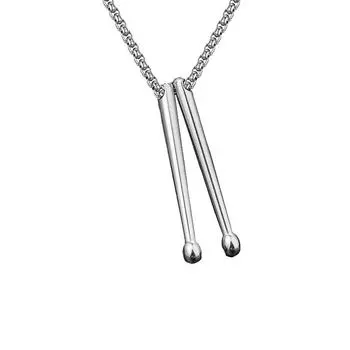 Ожерелье из титановой стали в виде барабанной палочки, ожерелье из нержавеющей стали с подвеской, модная мужская и женская подвеска