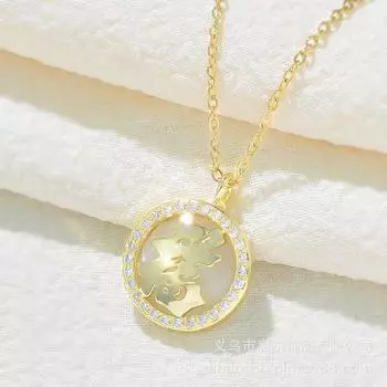 Ожерелье из титановой стали, женский стиль, этнический стиль, персонализированный символ благословения, аксессуары с подвеской из опала