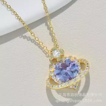 Ожерелье из титановой стали женское легкое роскошное высококлассное личностное универсальное с подвеской в виде сердца с цирконом, цепочка на ключицу