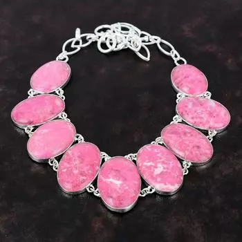 Ожерелье из тулита, ожерелье из стерлингового серебра 925 пробы, ювелирные изделия из драгоценных камней, регулируемая цепочка, ожерелье, ожерелье ручной работы, подарок для женщин, ювелирные изделия из камня по случаю рождения