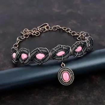 Ожерелье из тулита с драгоценными камнями, ожерелье из медной проволоки, ювелирные изделия ручной работы, регулируемая цепочка, ожерелье, ювелирные изделия из медной проволоки, подарки для нее