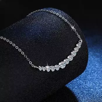 Ожерелье из твердого серебра 1,1CTTW с муассанитом для женщин, роскошный кулон для невесты, стерлинговое серебро 925 пробы, подарок на день матери, ювелирные изделия