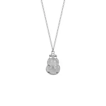 Ожерелье из тыквы-капусты с бантом и белым нефритом с уникальным темпераментом и новой цепочкой на ключицу в китайском стиле