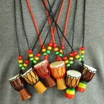 Ожерелье из веревки, музыкальный инструмент, кулон, классический орнамент, украшение на шею, художественное ремесло, мини в африканском стиле коричневый
