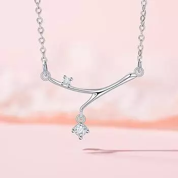 Ожерелье из веток серии Ye Zhiqiu, ювелирные изделия, женственность, подвеска из циркония с холодным ветром, цепочка на ключицу из нержавеющей стали