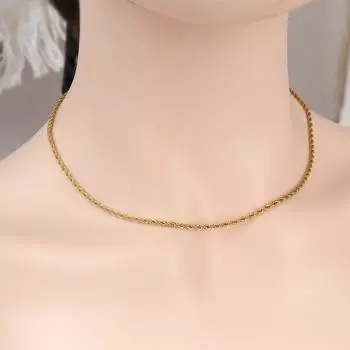 Ожерелье из витой цепи в стиле хип-хоп для мужчин, толщина 2/3/4 мм