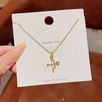 Ожерелье из высококачественной титановой стали для женщин, роскошный дизайн которого сладок, а цепочка со стрелой, пронзившей ключицу, модна и универсальна.