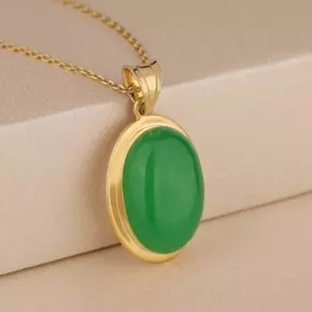 Ожерелье из зеленого оникса овальной формы, твердое серебро 925 пробы, ювелирные изделия ручной работы, эффектные ювелирные изделия, подарок для нее, свадебное ожерелье 18 inch