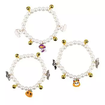 Ожерелье из жемчуга для домашних животных на Хэллоуин, украшение для ошейника для кошек, колокольчик для щенков, украшения на шею