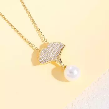 Ожерелье из жемчуга Гинкго Билоба, женские легкие роскошные серьги-подвески премиум-класса с цирконием