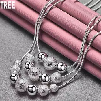 Ожерелье из змеиной цепи из стерлингового серебра 925 пробы, свадебные украшения 45CM