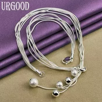 Ожерелье из змеиной цепи из стерлингового серебра 925 пробы, свадебные украшения 48cm