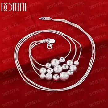 Ожерелье из змеиной цепи из стерлингового серебра 925 пробы, свадебные украшения 45CM